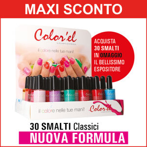 Espositore Smalti Completo 30 Nuovi Colori 